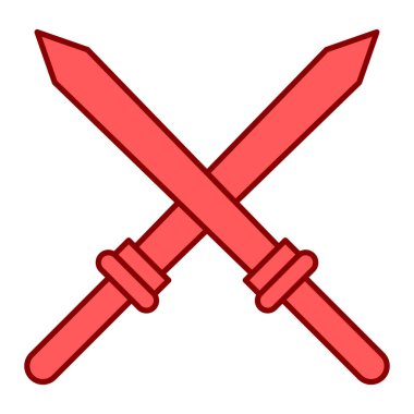 Kılıç simgesi. ağ için ortaçağ kılıç vektör simgelerinin karikatür çizimi