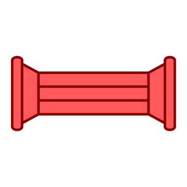 Kırmızı çizgi su borusu simgesi beyaz arkaplanda izole edildi. vektör illüstrasyonu