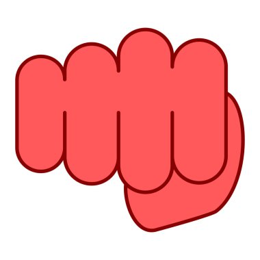 Kırmızı bir insan yumruğunun el çizimi çizimi.