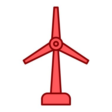 Yel değirmeni ikonu. Enerji gücü ve ekoloji teması. Yalnız tasarım. vektör illüstrasyonu