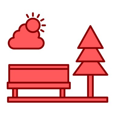 Kırmızı ve beyaz ağaçların vektör çizimi