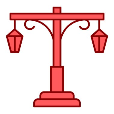 beyaz arkaplanda izole edilmiş çizgi film tarzında fener simgesi. Geleneksel yıldız falı koleksiyonunun sembolü. vektör illüstrasyonu