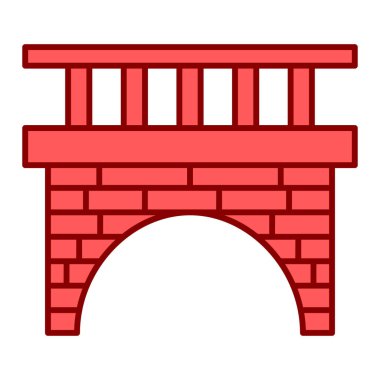 Kırmızı kapı simgesinin vektör illüstrasyonu