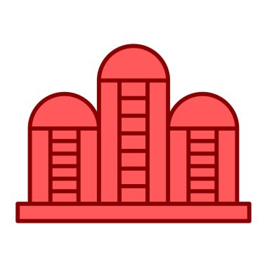 Bina kulesi simgesi. Şehir vektör sembolü web tasarımının ana hatları