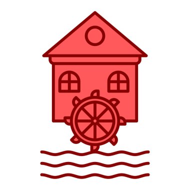 Kırmızı ateş simgesinin vektör çizimi