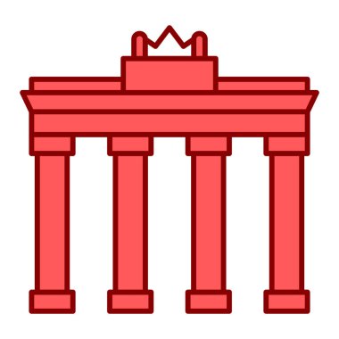 Tapınak ikonu kapısı. Web için anıt vektör sembolünün özet çizimi