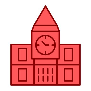 Bina kulesi simgesi. Web için demiryolu vektör simgelerinin özet çizimi