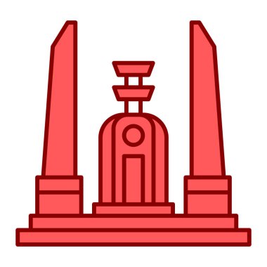 Beyaz arkaplanda izole edilmiş karikatür tarzında anıt simgesi. seyahat sembolü