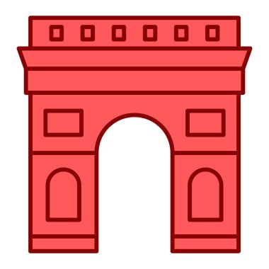 Beyaz arkaplanda izole edilmiş kırmızı kapı simgesi. simge vektör çizimi.