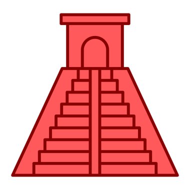 Merdiven ikonu. Beyaz arkaplanda izole edilmiş web tasarımı için antik taş vektör simgelerinin izometriği