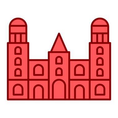 Bir bina simgesinin vektör illüstrasyonu