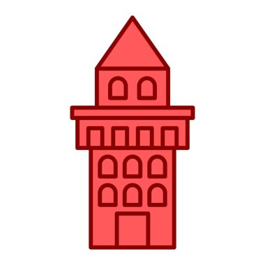 Kırmızı ve beyaz kilise simgesinin vektör çizimi