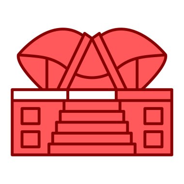 Kırmızı ve beyaz kalp simgesinin vektör çizimi