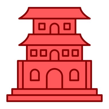 Bir bina simgesinin vektör illüstrasyonu