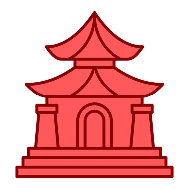 pagoda simge vektörü ağ ve mobil uygulama tasarımınız için beyaz arkaplanda izole edilmiş, tapınak logosu kavramı