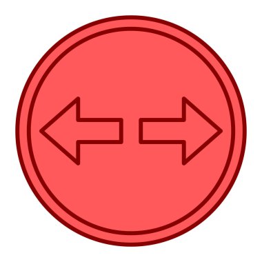 Beyaz arkaplanda kırmızı çizgi ok simgesi. vektör illüstrasyonu