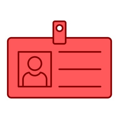 Kimlik kartı simgesi. Tanımlama rozeti vektör çizgisi simgelerinin düz çizimi