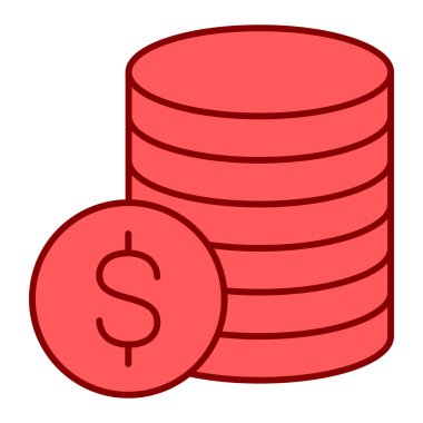 Dolar sikkeleri ikon vektör illüstrasyon tasarımı