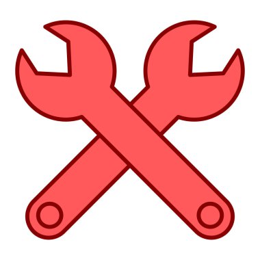 İngiliz anahtarı ve tornavida ikonu. vektör illüstrasyonu