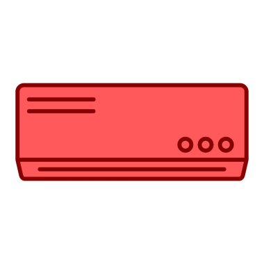 Klima ikonu. Web için görüntü ısıtıcı vektörünün özet çizimi ve doldurma biçimi