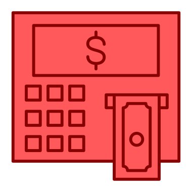 ATM 'de. Web simgesi basit illüstrasyon