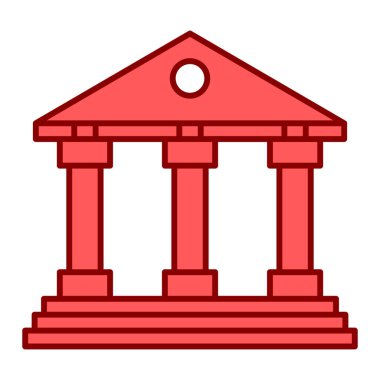 Banka binası simgesi vektör illüstrasyonu