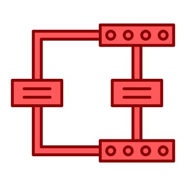 kırmızı ve beyaz çizgi vektör simgesi