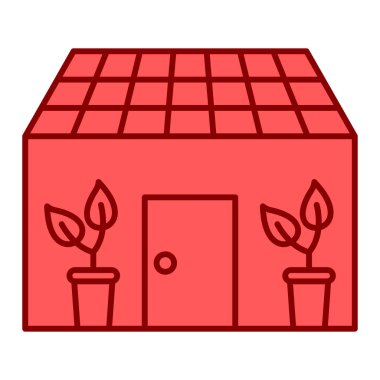 Güneş enerjisi santrali ikon vektör çizimi tasarımı