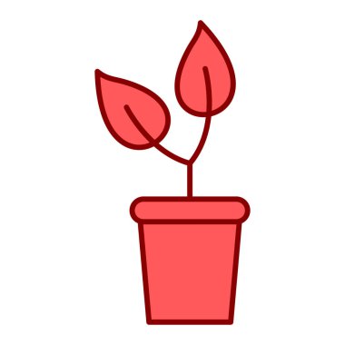 bitki pot ikonu vektör illüstrasyon grafik tasarımı