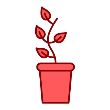 Yapraklı çiçek bitkisi vektör illüstrasyon tasarımı