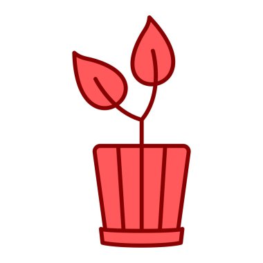 Yapraklı bitki kabı vektör illüstrasyon tasarımı