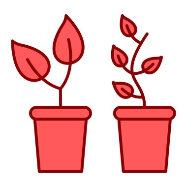 Yapraklı bitki ve çiçek vektör çizimi tasarımı