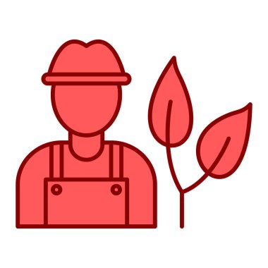 Kalkanı ve bitki vektörü çizimi olan adam