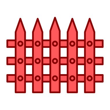 Çit simgesi. Ahşap kapının vektör çizimi