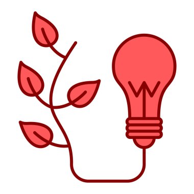 Yapraklı ampul ve vektör illüstrasyon tasarımı