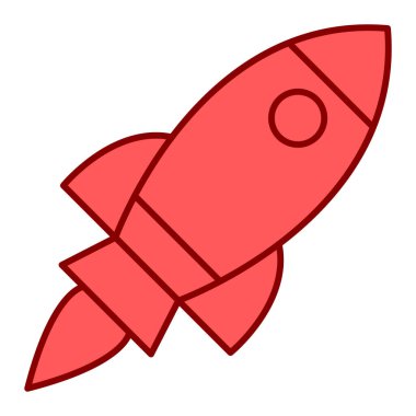 Roket ikonu. Web tasarımı için basit uzay vektör simgeleri çizimi