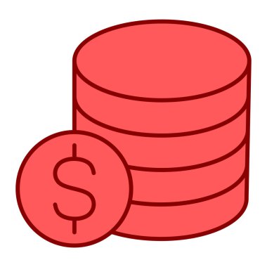 Dolar sikkeleri simgesi. Web için para sikke vektör simgelerinin basit illüstrasyonu