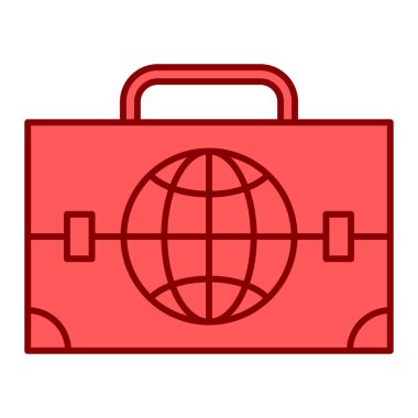 seyahat valizi dünya ikon vektör çizimi tasarımı ile