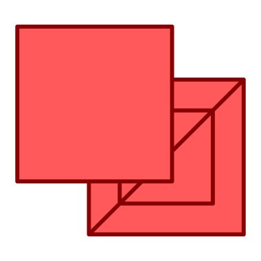 Kırmızı ve beyaz dikdörtgen kutusunun vektör çizimi