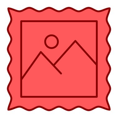 beyaz arkaplanda resim çizgisi simgesi