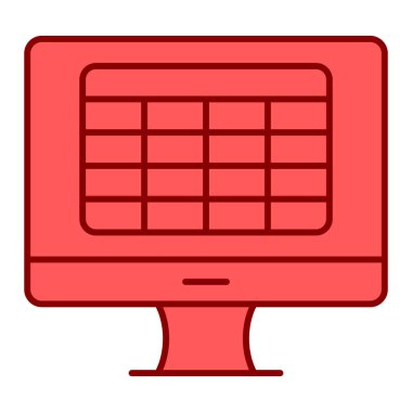 Bilgisayar monitörü simgesi. vektör illüstrasyonu