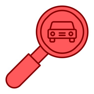 Araba simgesi vektör illüstrasyon tasarımlı büyüteç