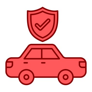 araba sigortası simgesi vektör illüstrasyon grafik tasarımı