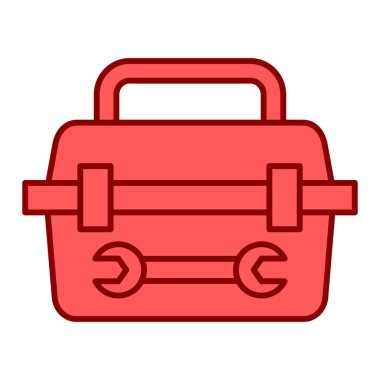 Ağ ve mobil uygulama tasarımınız için beyaz arkaplanda izole edilmiş araç kutusu simgesi vektörü, çanta logosu konsepti