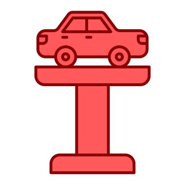 Araba servisi ikonu. Web için otomatik araç vektör simgelerinin düz çizimi