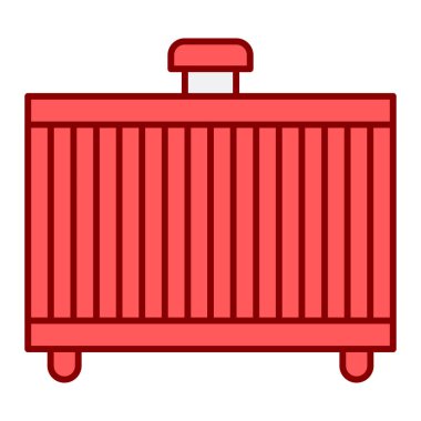 kargo konteynırı simgesi. Web için depo vektör sembolü stok elementlerinin karikatür çizimi