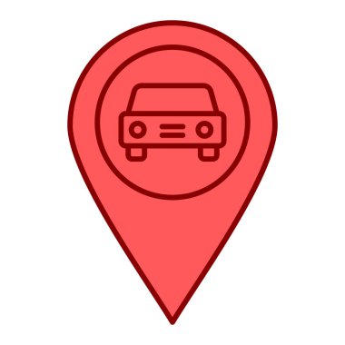araba servisi konum simgesi vektör illüstrasyonu