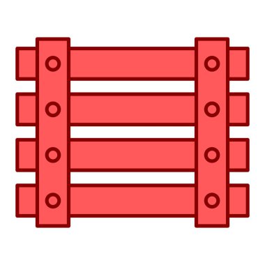 Ahşap çit ikonu. Ağ için ahşap varil vektör simgelerinin özet çizimi