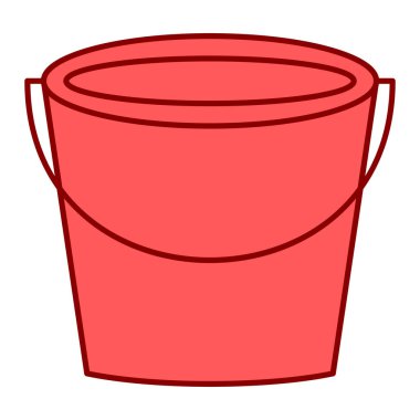 Kova ikonu. Web için kırmızı ot vektör simgelerinin basit çizimi