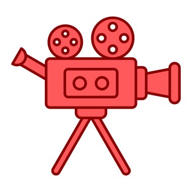 Video kamera simgesi. Sinema ve film teması. vektör illüstrasyonu